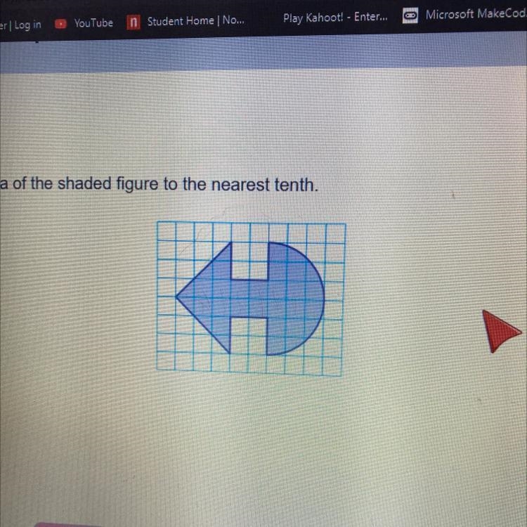 7 iEstimate the perimeter and the area of the shaded figure to the nearest tenth.perimeter-example-1