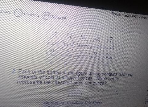 each of these bottles in a figure above contains different amounts of cola at different-example-1