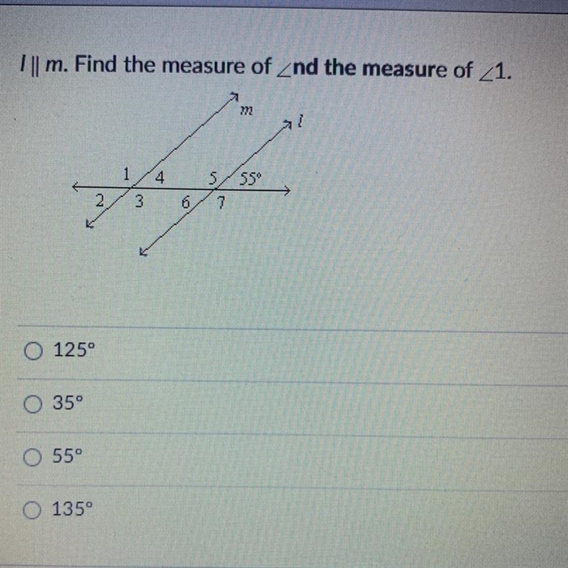 1 || m. Find the measure of Znd the measure of 1.m24S.SS267-example-1