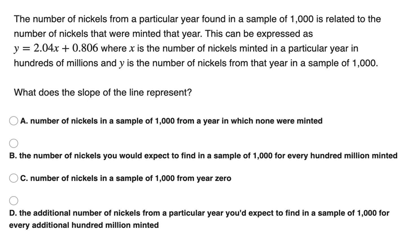 4: The number of nickels from a particular year found in a sample of 1,000 is related-example-1