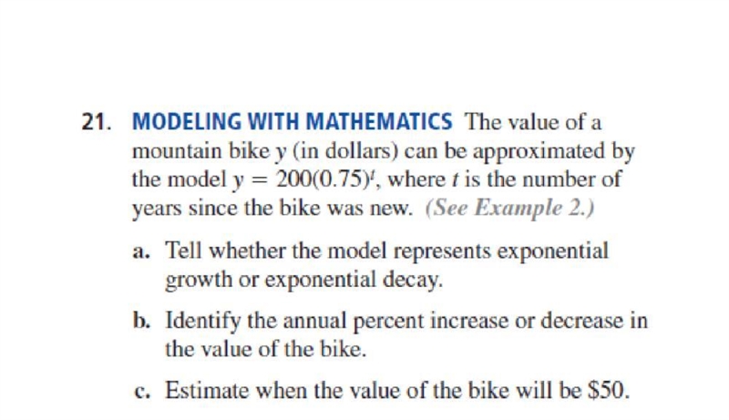 a. Tell whether the model represents exponential growth or exponential decay. b. Identify-example-1