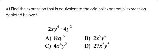 Find the expression that is equivalent to the original exponential expression depicted-example-1