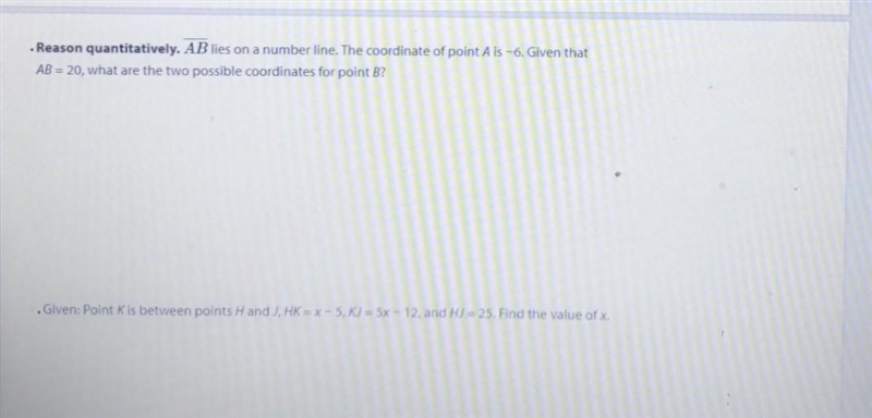 1. Reasons quantitatively. AB lies on the number line. The coordinate of point A is-example-1