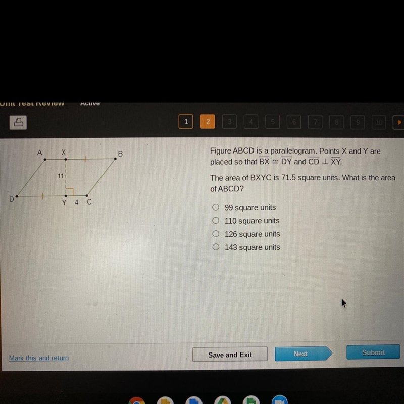 The area of Bryce is 71.5 sq units.what is the area of abcd?-example-1