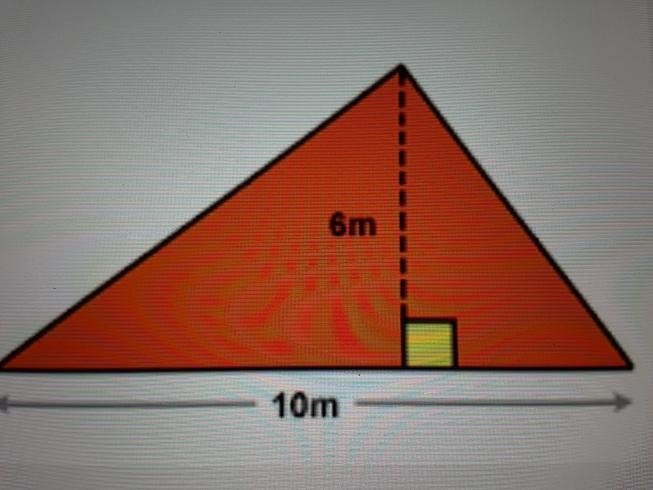 Find the area of the triangle A. 30cm B. 10m C. 30m D. 60m-example-1