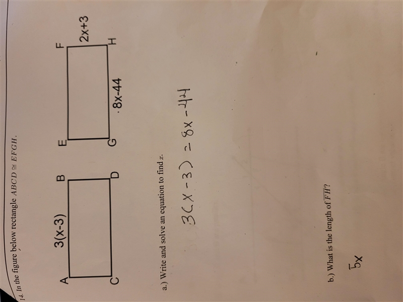 In the figure below rectangle ABCD≅EFGH. Please help...-example-1