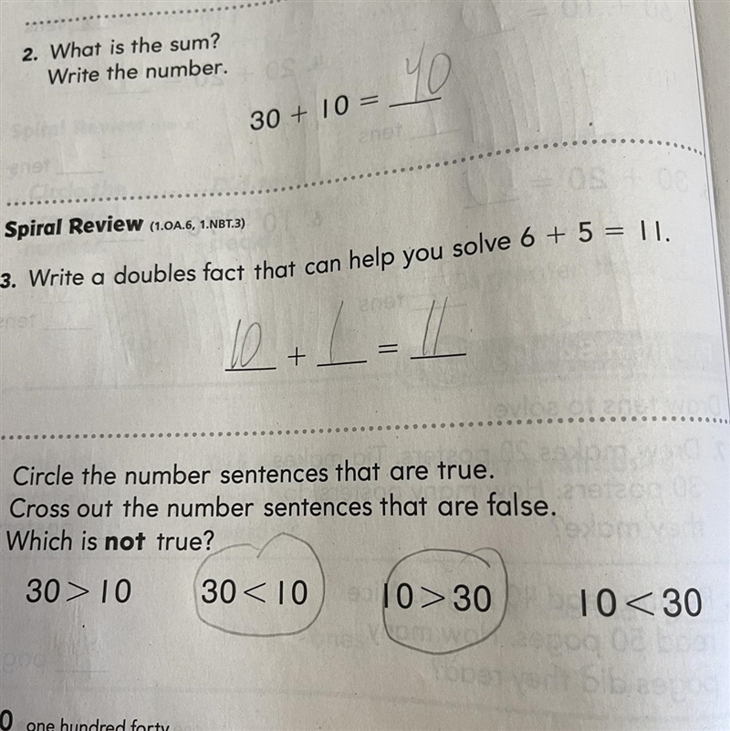 please let me know of question 4 is correct which is not true30 > 1030 < 1010 &gt-example-1