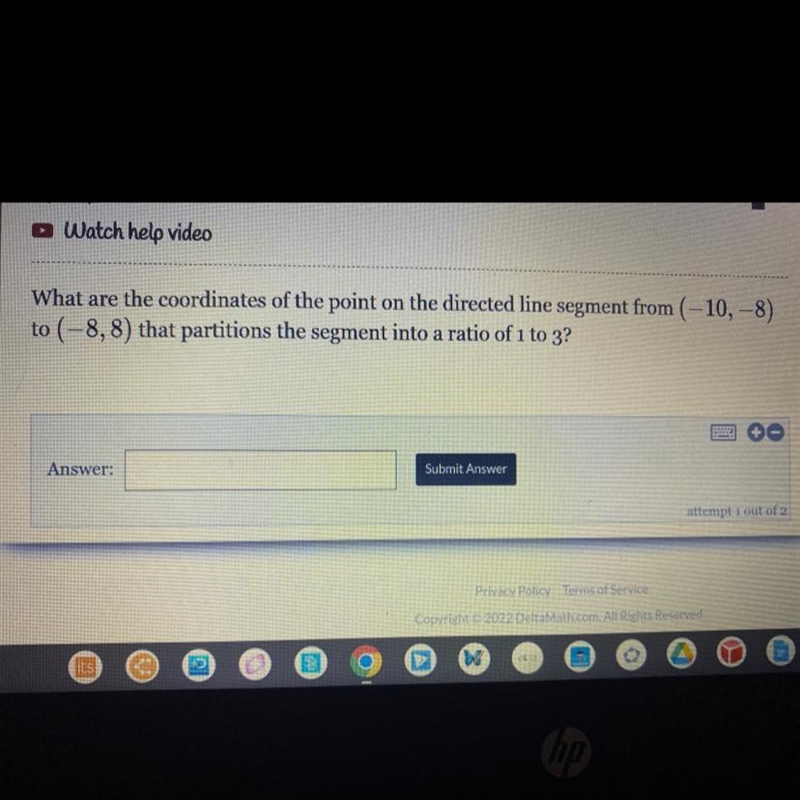 What are the coordinates of the point on the directed line segment from (-10,-8) to-example-1