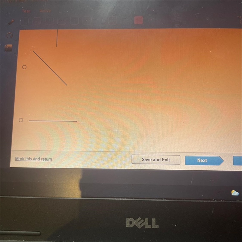 Which line segment when joined with a horizontal line segment will most likely form-example-1