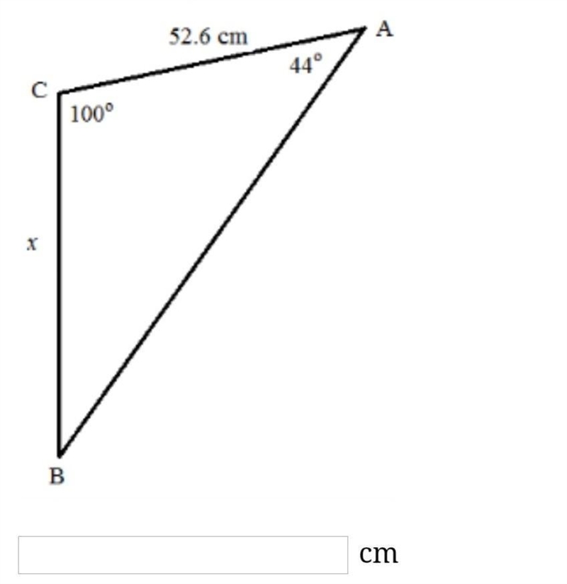 Solve for the unknown in the following diagram. Round all answers to two decimal places-example-1