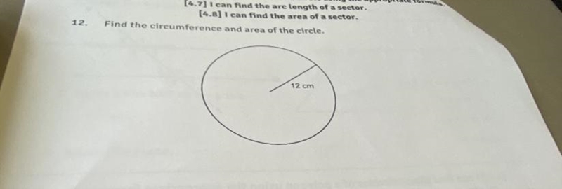 [4.8] 1 can find the area of a sector.-example-1