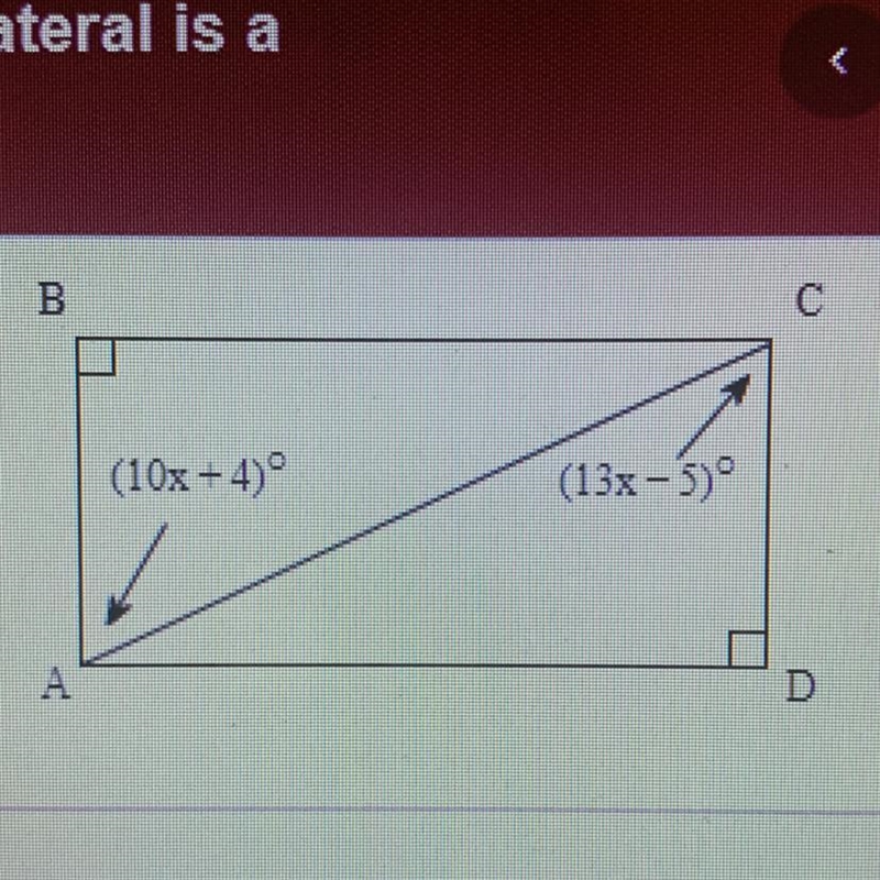 Help me out please!! For what value of X must ABCD be a parallelogram?-example-1