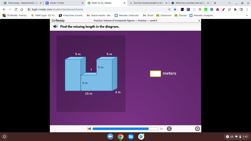 Find the missing length in the diagram-example-1