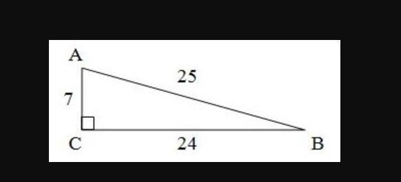 In triangle ABC, cos A = 7/25. Which other expression has a value of 7/25A) sin BB-example-1