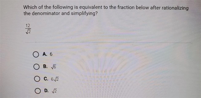 which of the following is equivalent to the fractions below after rationalizing the-example-1