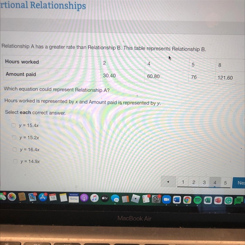 Relationship A has a greater rate than Relationship B. This table represents Relationship-example-1