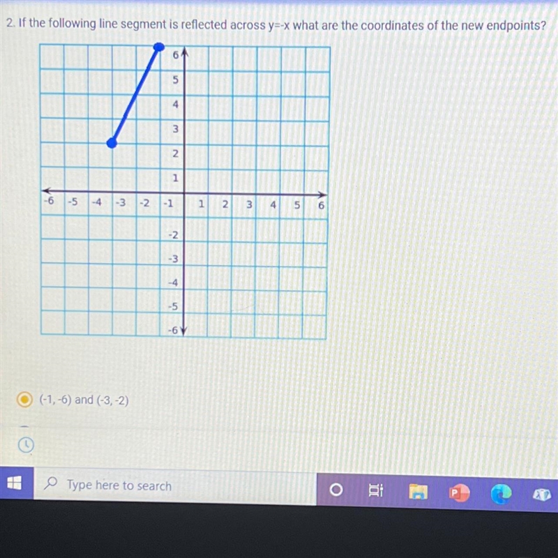 Answer choices- (-1, -6) and (-3,-2) (6,-1) and (2,-3) (1,-6) and (3,-2) (-6, 1) and-example-1