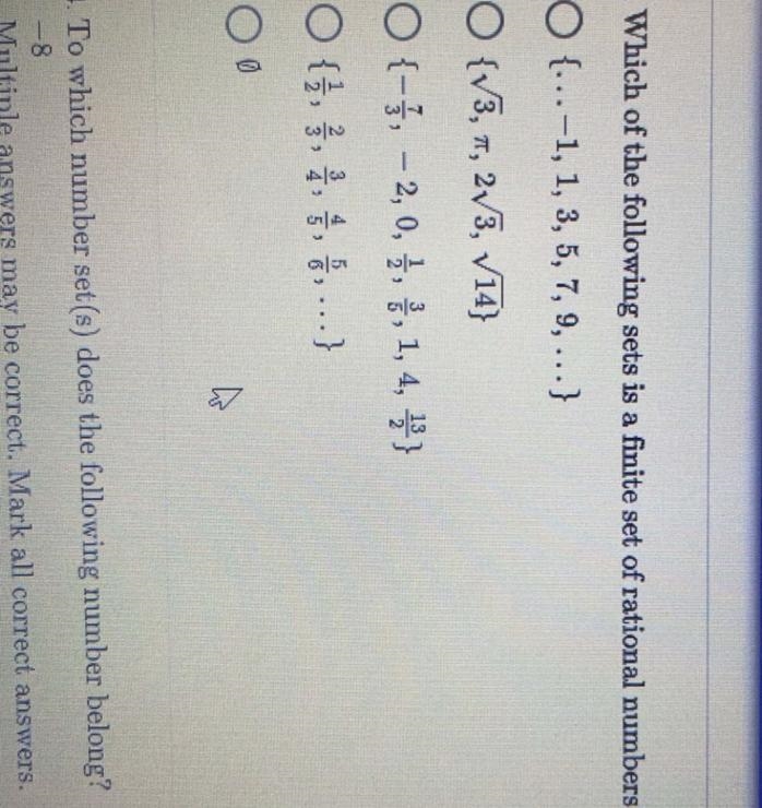 Which of the following sets is a finite set of rational numbers-example-1