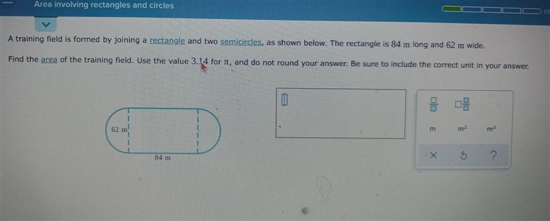 A training field is formed by joining a rectangle and two semicircles, as shown below-example-1