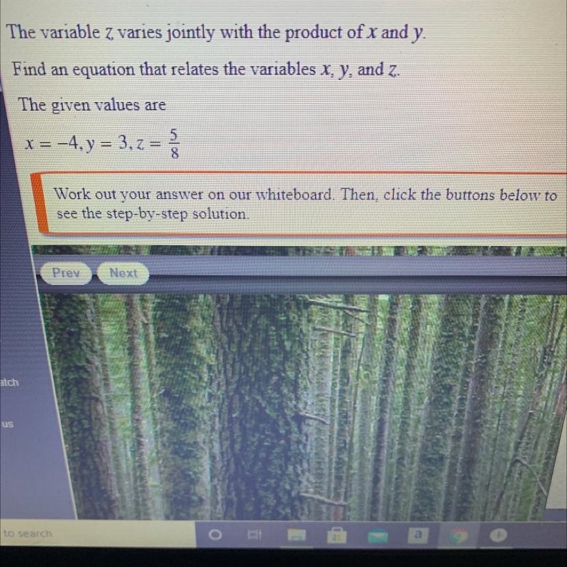 The variable z varies jointly with the product of x and y.Find an equation that relates-example-1