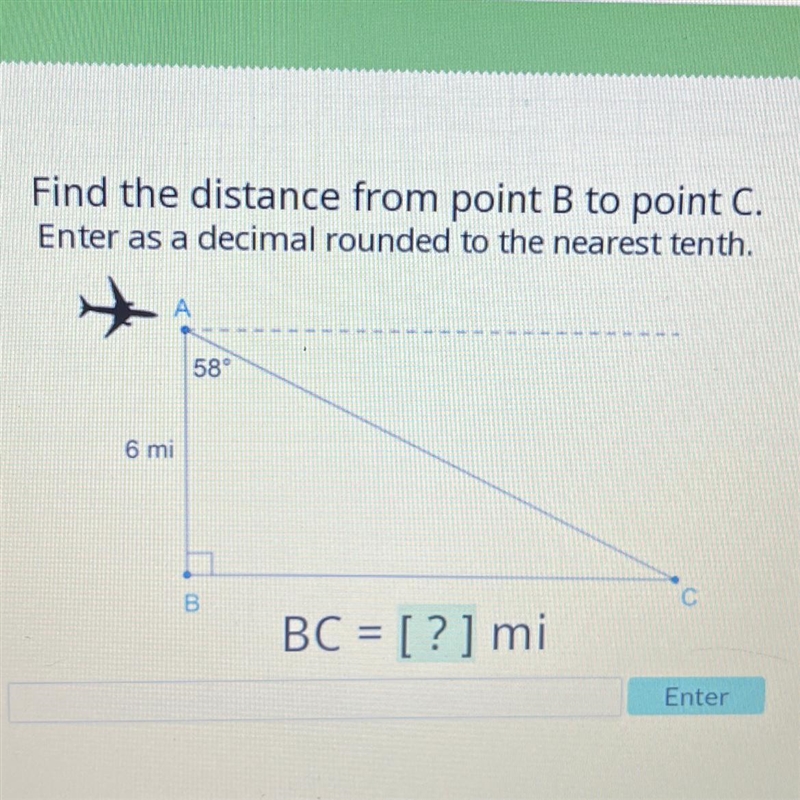 Find the distance from point B to point C.Enter as a decimal rounded to the nearest-example-1