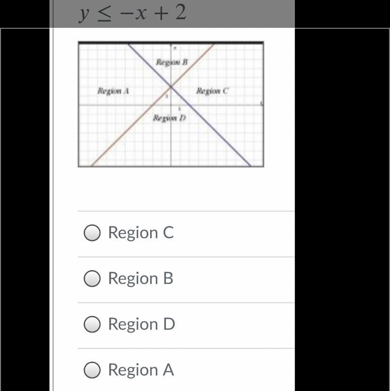 Which region labeled in the graph below would represent the solution (the final shaded-example-1