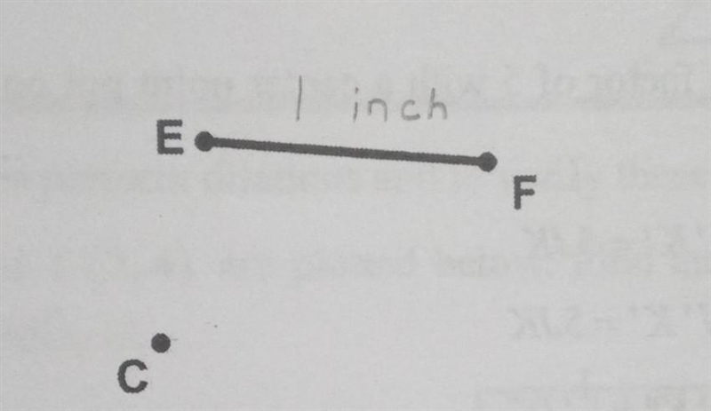 Given the center point C, construct the dilated image of segment EF after a dilation-example-1