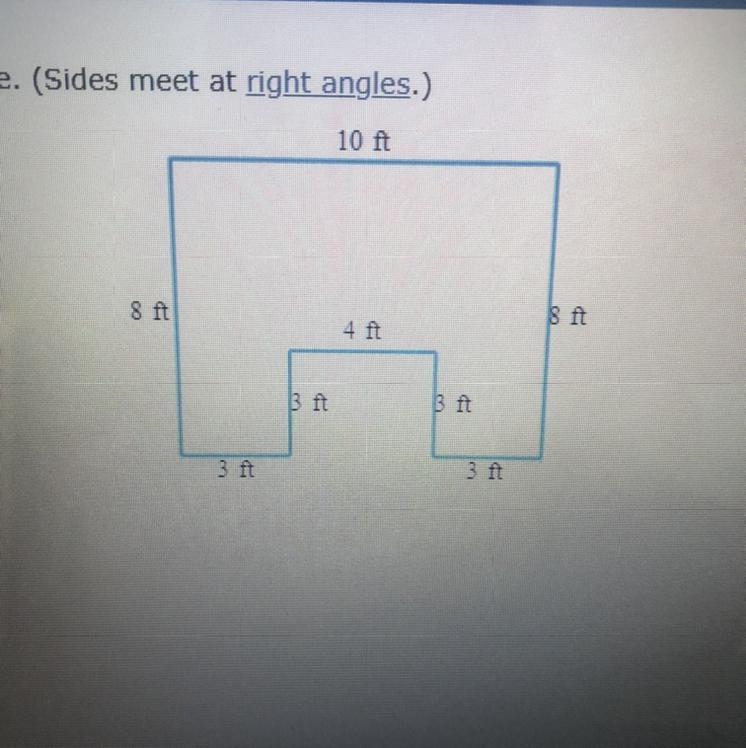 Find the area of the figure. (Sides meet at right angles.)-example-1