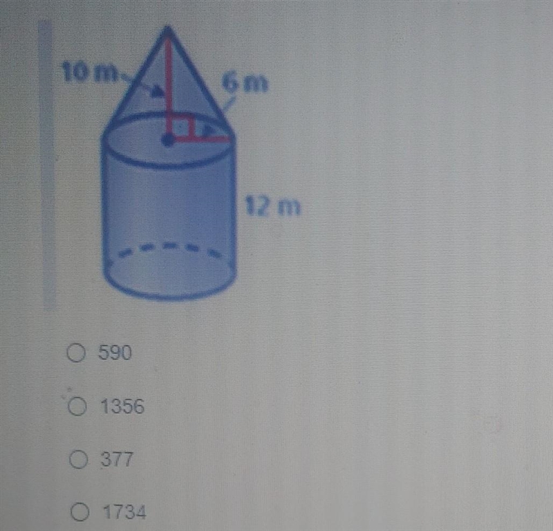 Find the volume of the figure below (hint: you may need to find 2 separate volumes-example-1