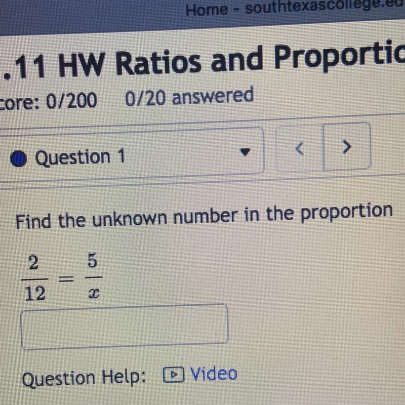 Find the number in the proportion 2/12=5/x-example-1