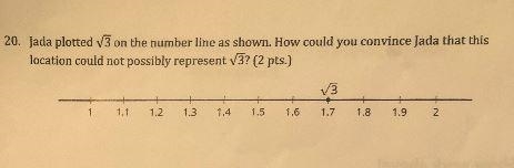 20. Jada plotted V3 on the number line as shown. How could you convince Jada that-example-1