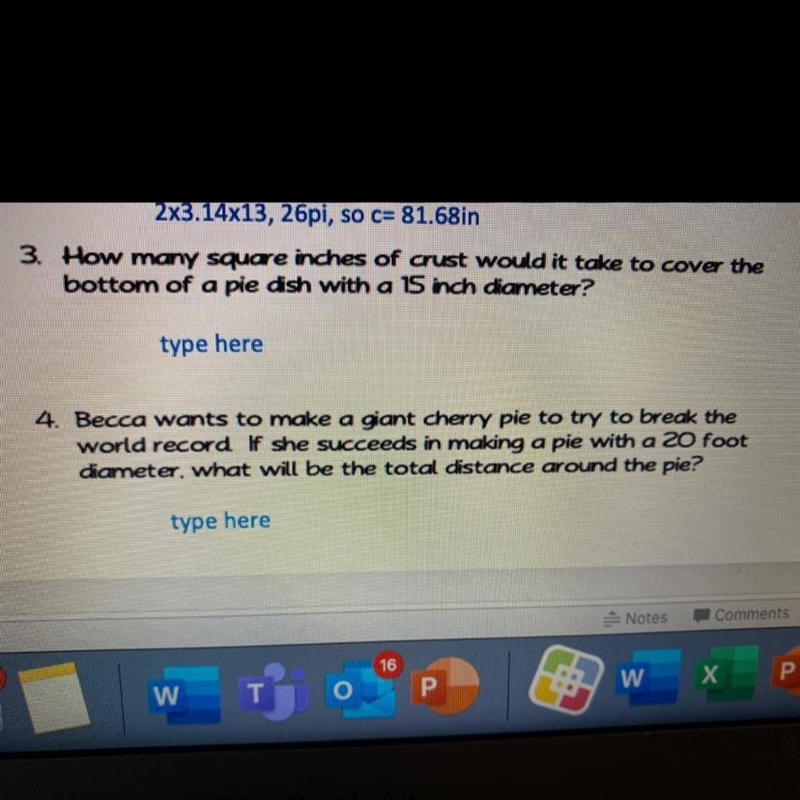 Volume with PI math problem￼. We are looking at number three. It says how many square-example-1