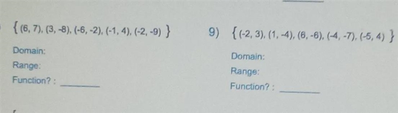 Find the following Part A and Part Bthen compare if it's an function or not-example-1