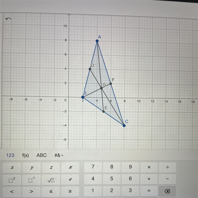 Can u help me find the centroid of this triangle ?-example-1