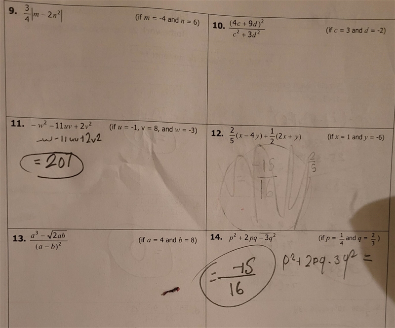 [URGENT] Evaluate each expression given the replacement values​-example-1