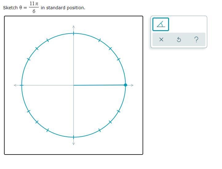 Sketch 0 = 11π/6 in standard position-example-1