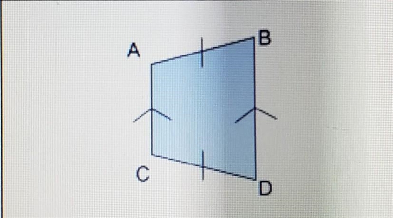 a) Identify the quadrilateral Explain your reasoning. b) If m2B = 75°, find m2D. Explain-example-1