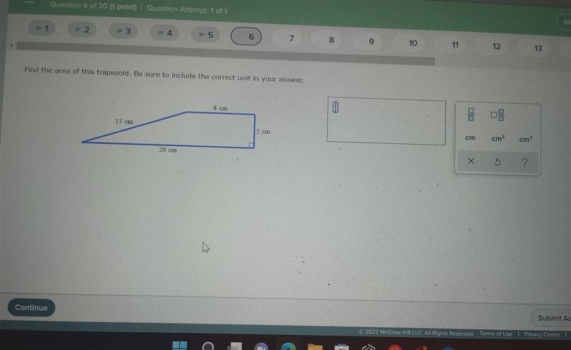 Find the area of this trapezoid. Be sure to include the correct unit in your answer-example-1