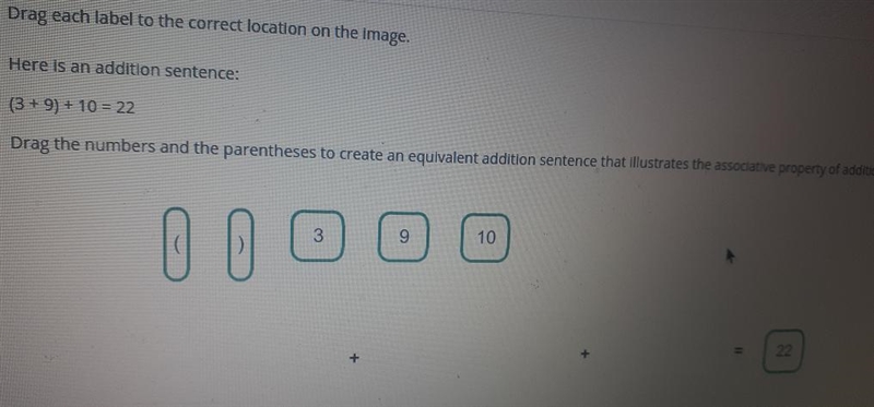 create equivalent addition sentence that illustrates the associative property in addition-example-1