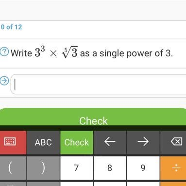 Write ____ as a single power of 3-example-1