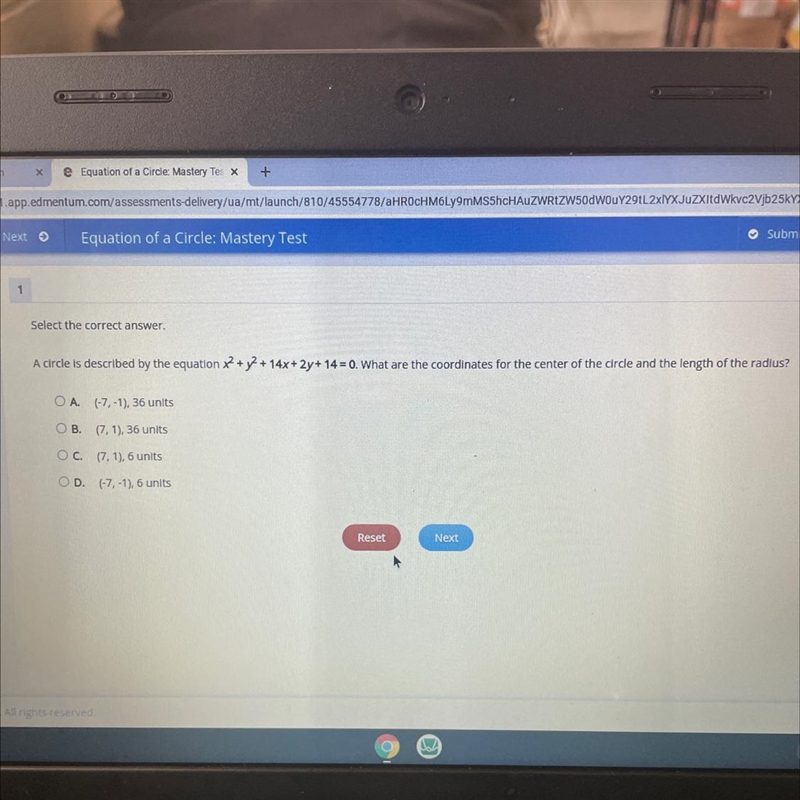 What are the coordinates for the center of the circle and the length of the radius-example-1