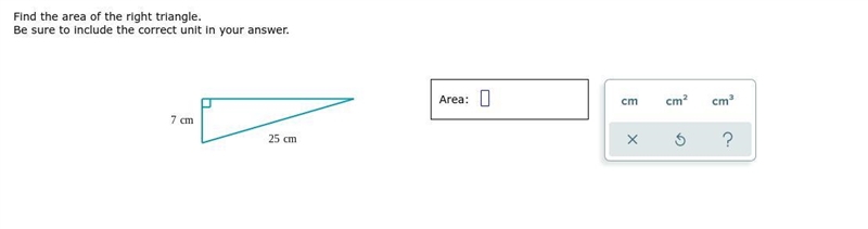 Find the area of the right triangle.-example-1