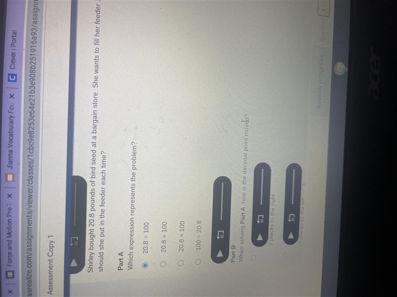 20.8 divided by 100 how is the decimal point moved-example-1