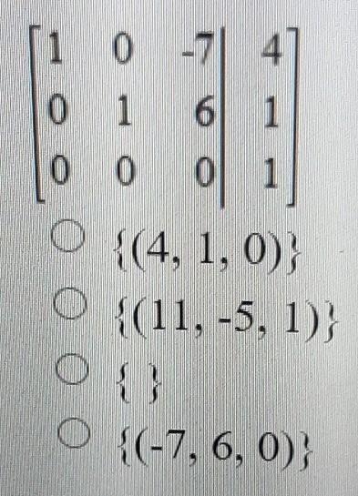 Determine the solution set for the system represented by the augmented matrix.-example-1