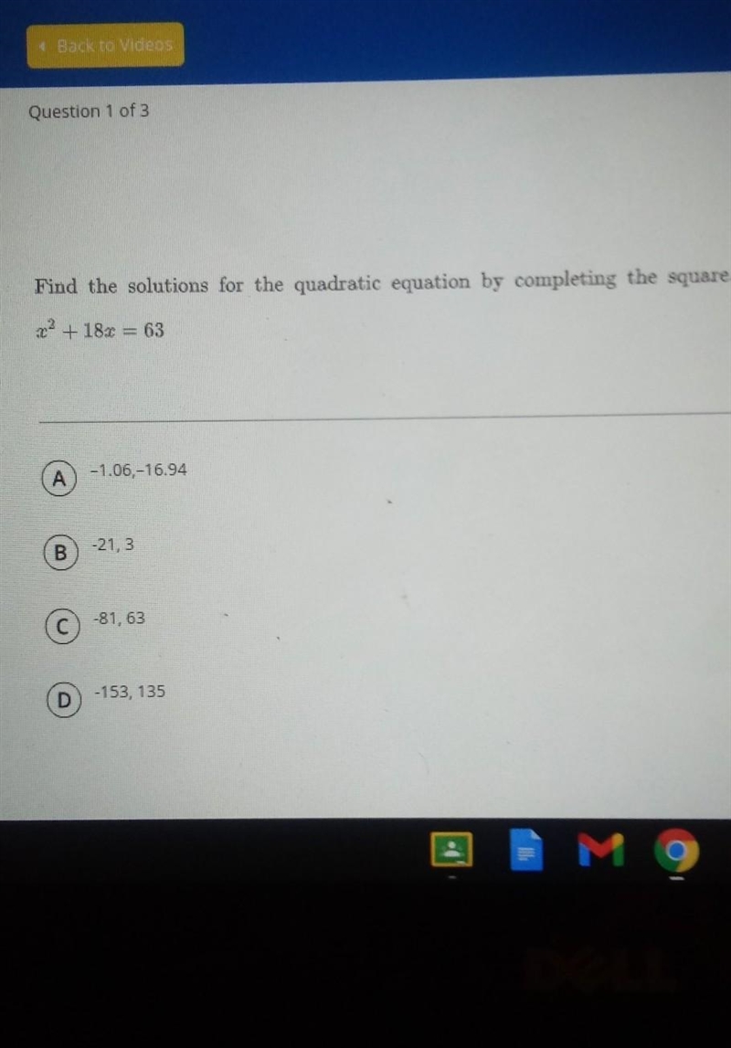 Find the solutions for the quadratic equation by completing the square.x ^(2) + 18x-example-1