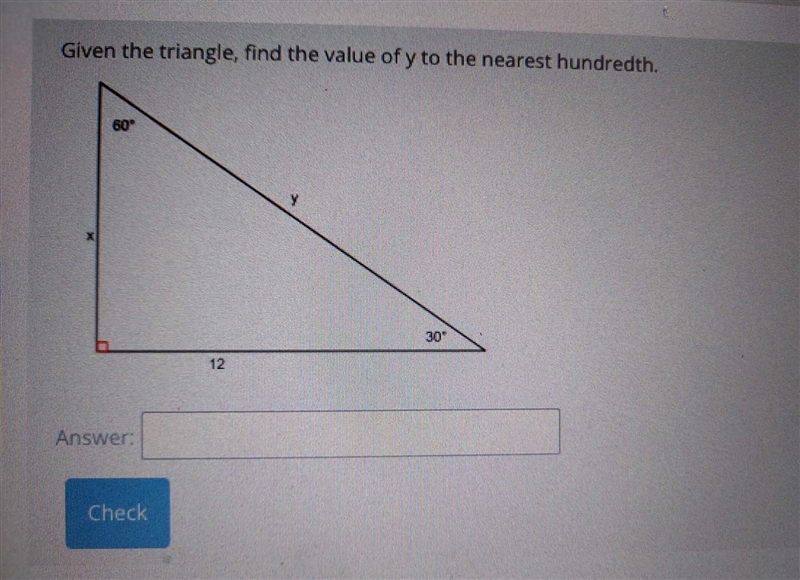 Given the triangle, find the value of the nearest hundredth ​-example-1