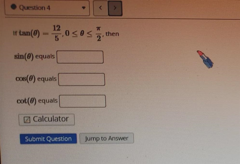 I need to find out what sine cosine and cotangent is, if this is my reference angle-example-1