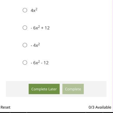 Find (f + g)(x), if f(x) = - 5x2 + 6 and g(x) = x2 - 6.-example-1