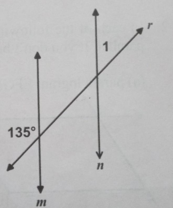 In the diagram shown, lines m and n are parallel and crossed by transversal line r-example-1