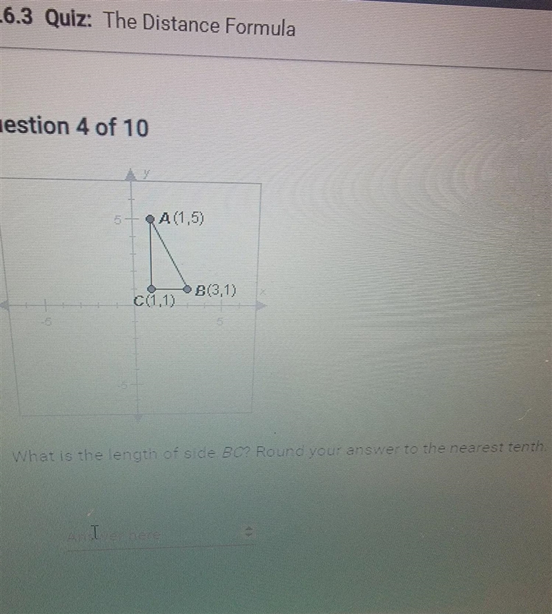 What is lenght of side bc round your answer to the nearest tenth.-example-1